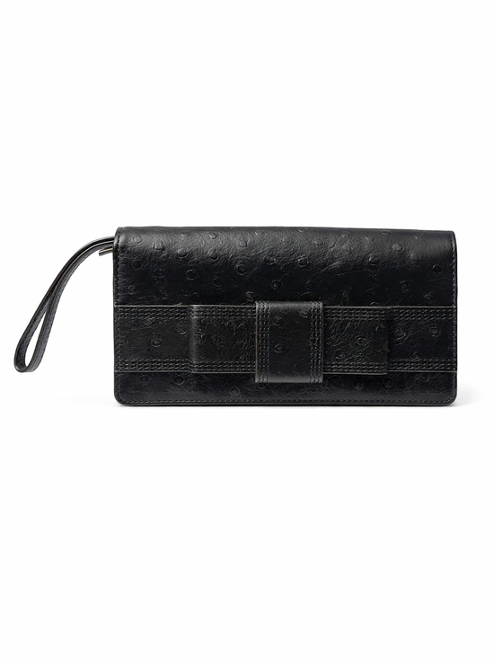 kate spade Handbags - Kate Spade Ostritch Leather Wristlet / Wallet With Bow